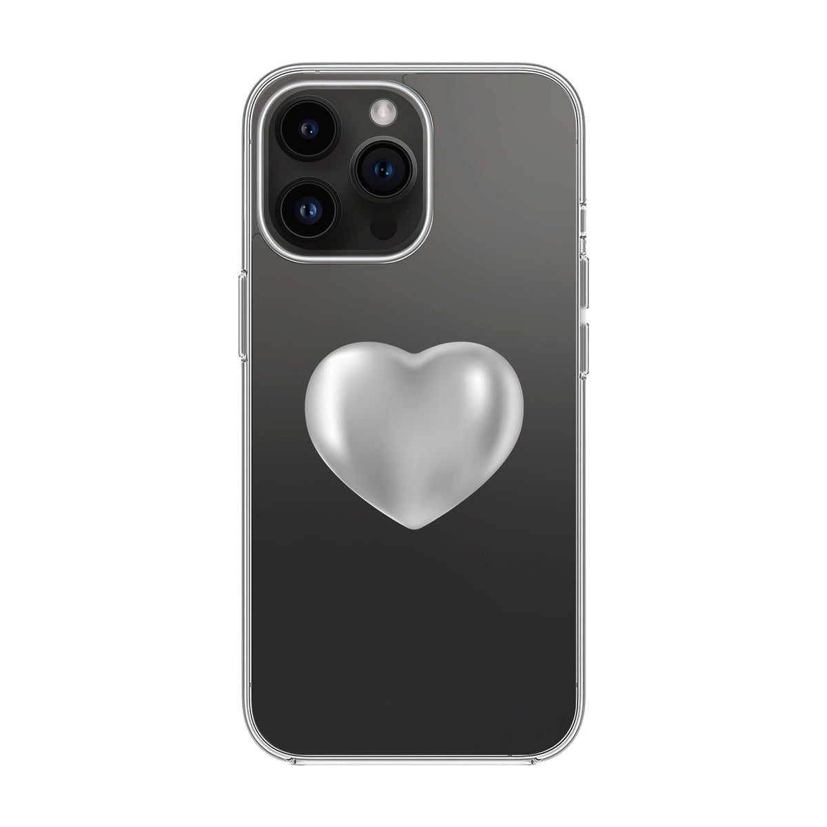 Silver Heart-Solid Kılıf - Iphone 15 Pro Max