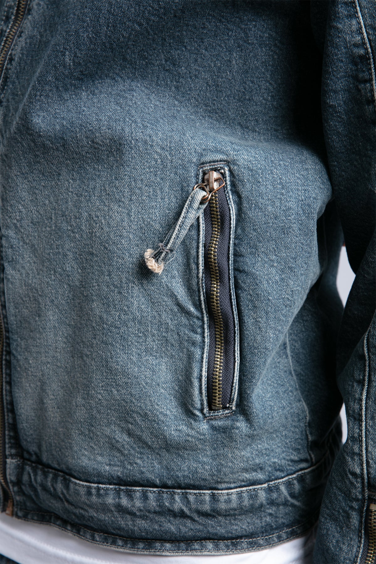 Catch-Nakış Detaylı Biker Form Denim Ceket-Ceket-3-milagron.live