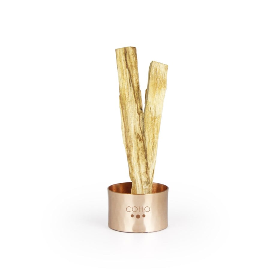 Coho Objet-Coho Box Antique Meditation Bakır Tütsülük & 2 Palo Santo & Adaçayı Tütsü Seti-Tütsülük-4-milagron.live