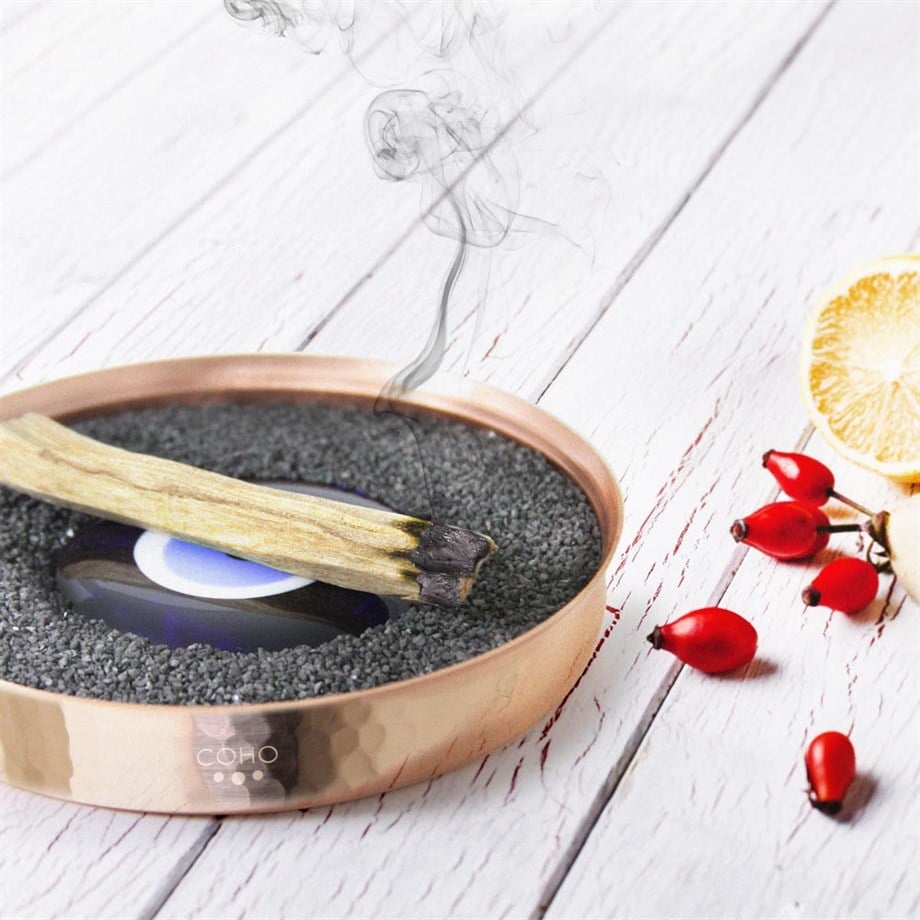 Coho Objet-Coho Box Artisan Bakır Zen Tütsülük & 3 Palo Santo & Adaçayı Tütsü Seti-COHO Box Hediye Kutuları-2-milagron.live