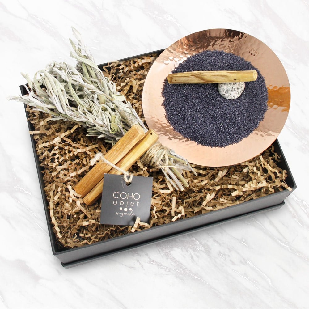 Coho Objet-Coho Box Artisan Prana Bakır Tütsülük & 3 Palo Santo & Adaçayı Hediye Seti-Hediye Setleri-1-milagron.live