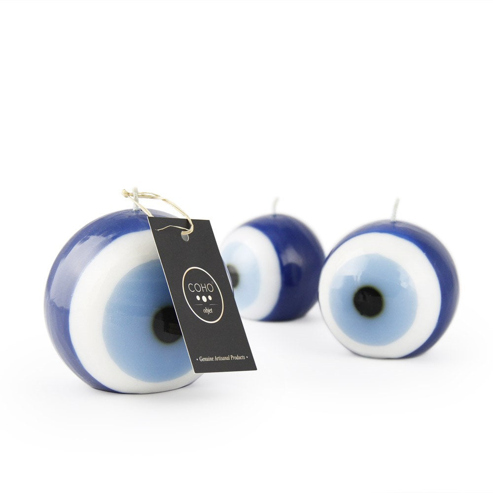 Coho Objet-Coho Lumina Nazarlık Küre Mum 7&8&10 Cm 3 Lü Set-Lumina Serisi Mumlar-2-milagron.live