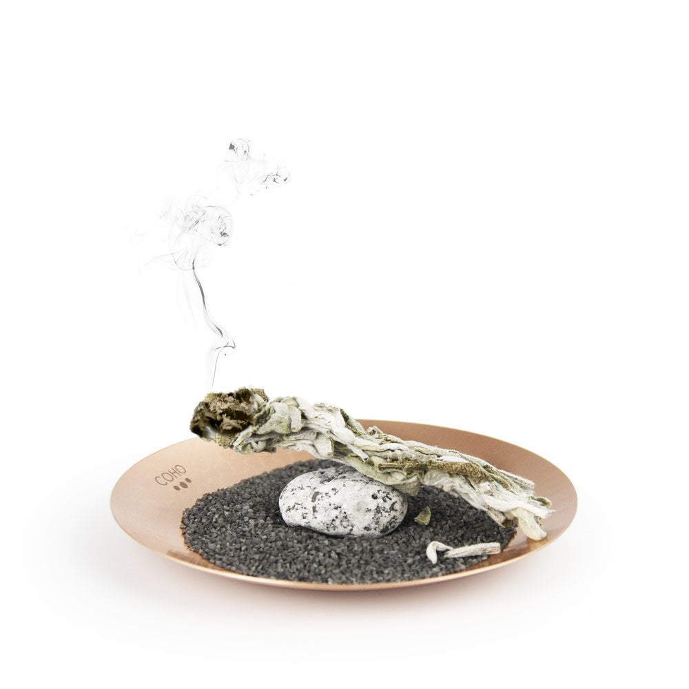 Coho Objet-Coho Matte Namaste Dövme Bakır Mini Tütsü Tabağı-Namaste Serisi Bakır Mini Tütsü Çanakları-5-milagron.live