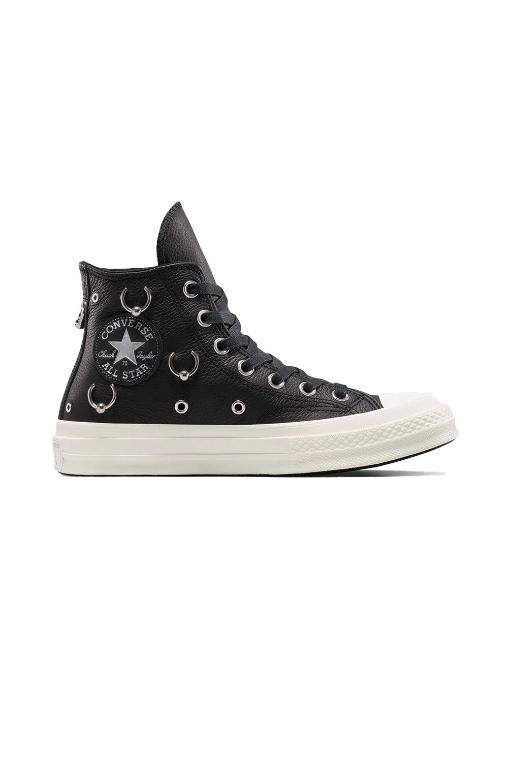 Converse-Chuck 70 Unisex Siyah Deri Piercieng Detaylı Sneakers-Sneakers-1-milagron.live