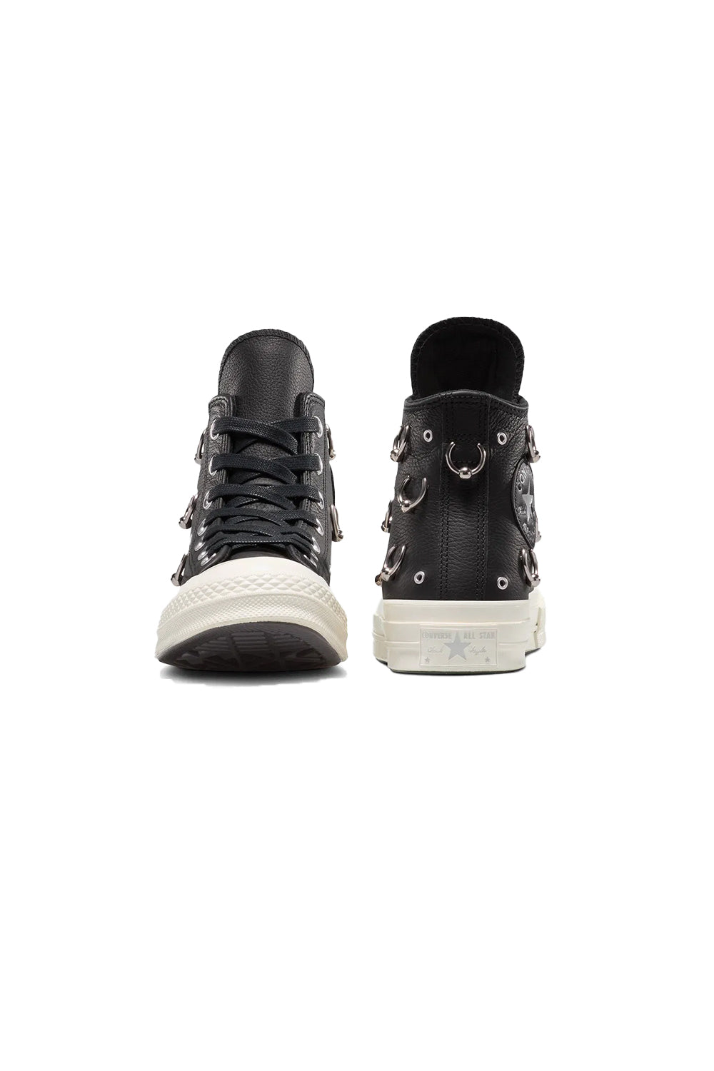Converse-Chuck 70 Unisex Siyah Deri Piercieng Detaylı Sneakers-Sneakers-4-milagron.live