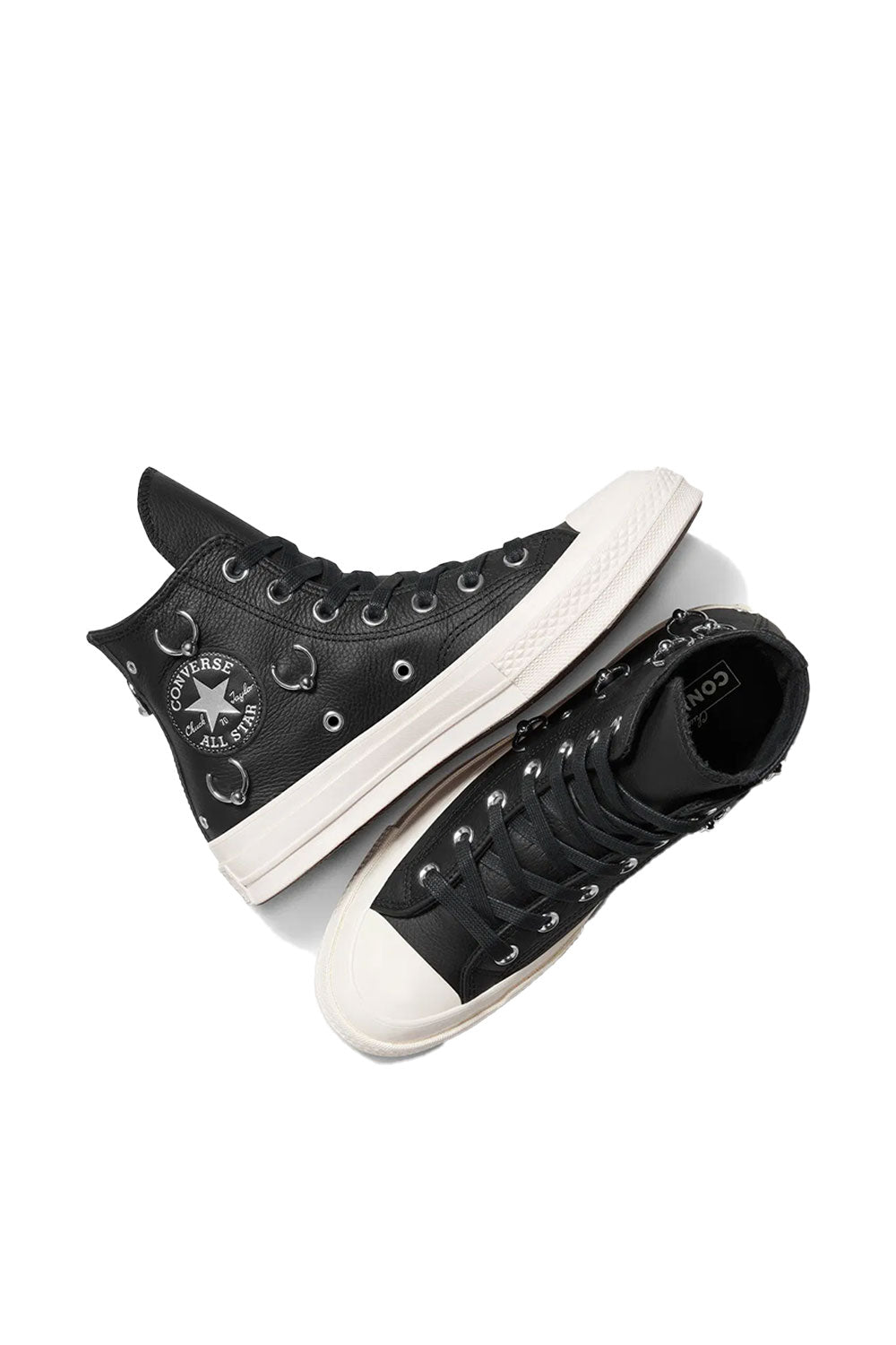 Converse-Chuck 70 Unisex Siyah Deri Piercieng Detaylı Sneakers-Sneakers-5-milagron.live