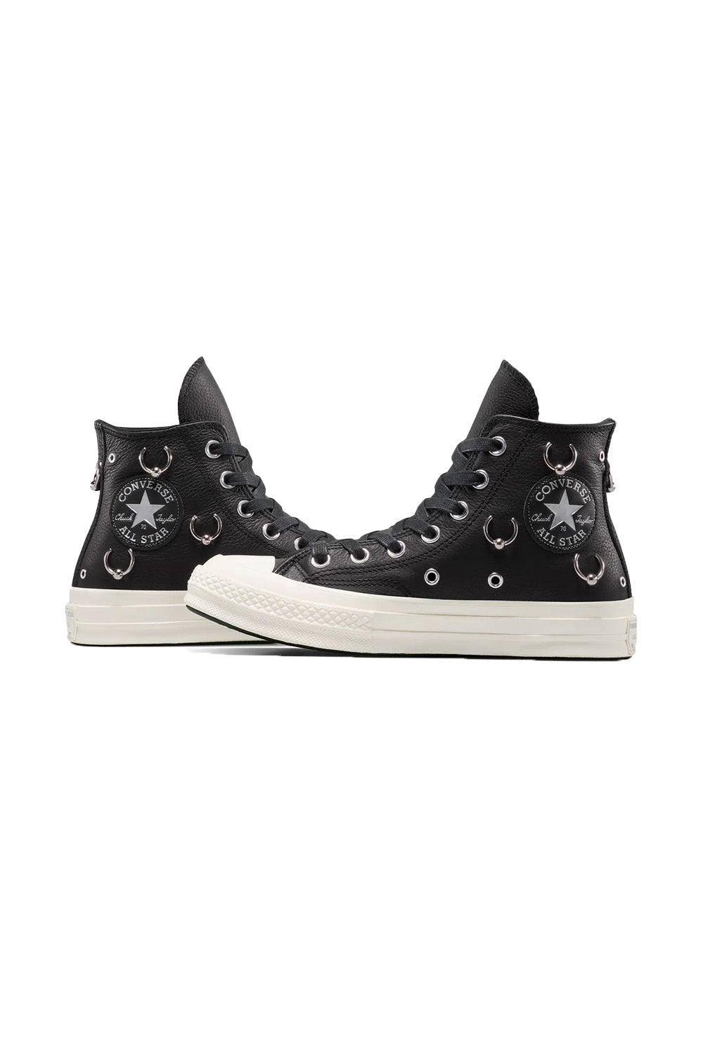Converse-Chuck 70 Unisex Siyah Deri Piercieng Detaylı Sneakers-Sneakers-7-milagron.live