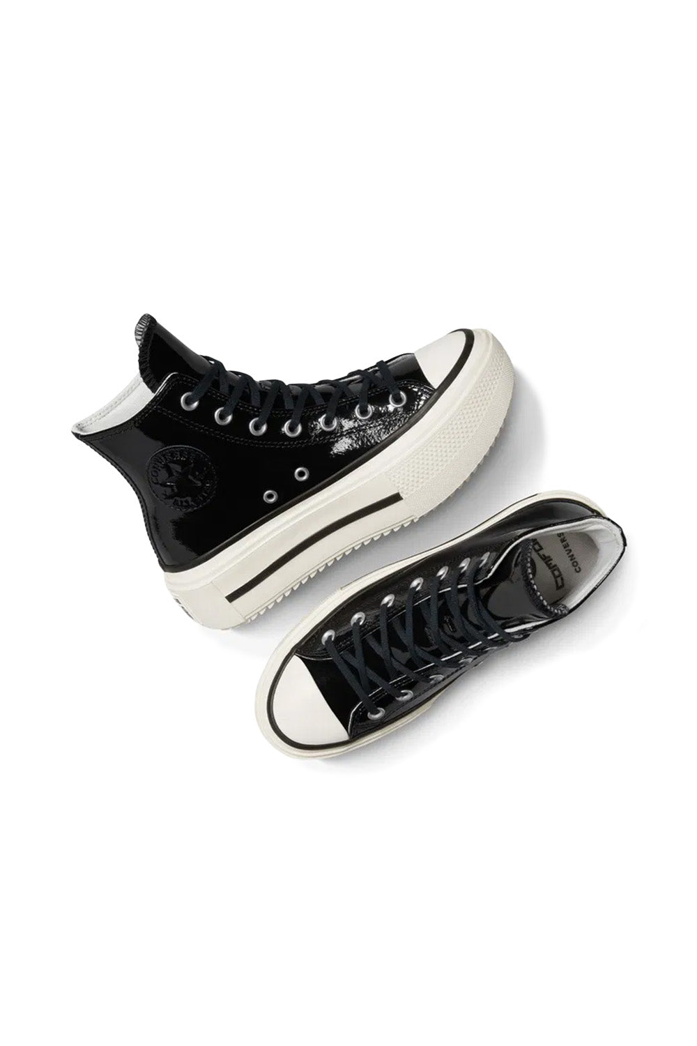 Converse-Chuck Taylor All Star Lift Double Stack Platform Siyah Kadın Rugan Bot-Bot-7-milagron.live
