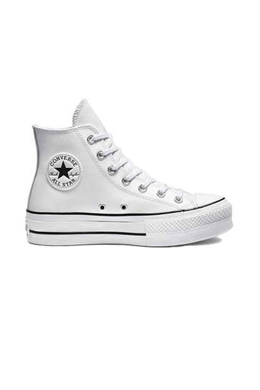 Converse-Clean Leather Platform Chuck Taylor All Star White/Black/White-Sneakers-1-milagron.live