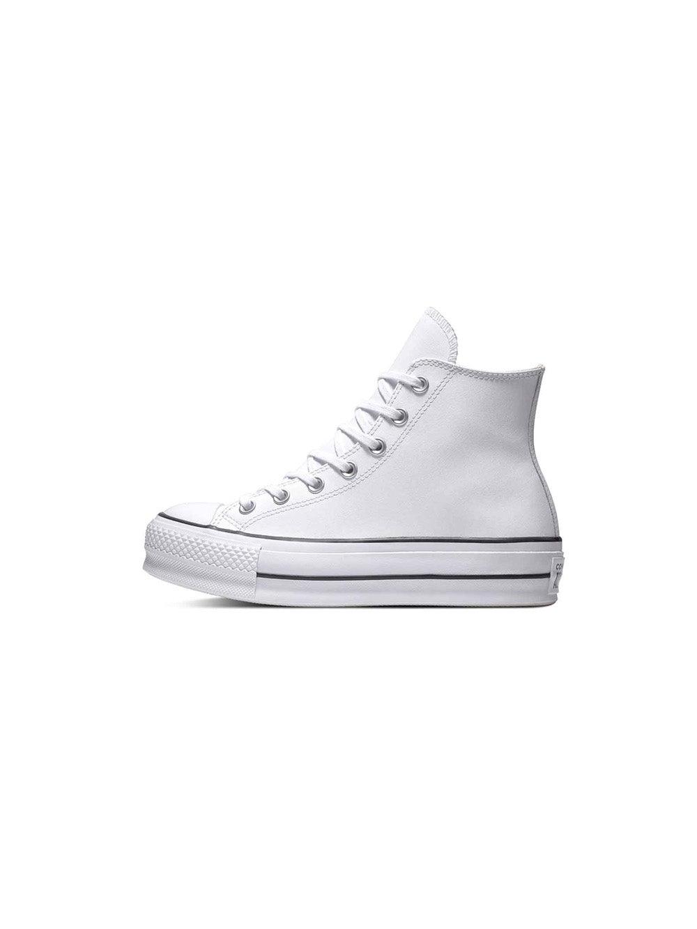 Converse-Clean Leather Platform Chuck Taylor All Star White/Black/White-Sneakers-3-milagron.live