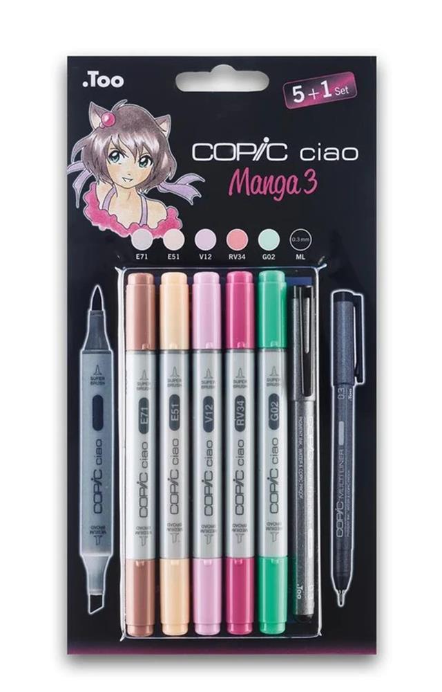 Copic-Ciao Marker Çizim Kalemi Seti 5+1 Set Manga 3-Çizim Kalemi-2-milagron.live