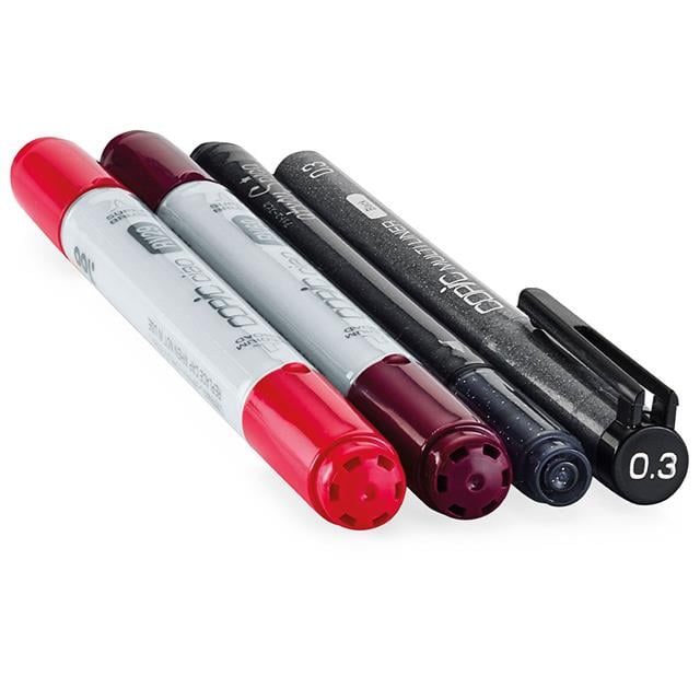 Copic-Copic Ciao Doodle Pack Red 4'lü Çizim Kalemi Seti-Çizim Kalemleri-2-milagron.live