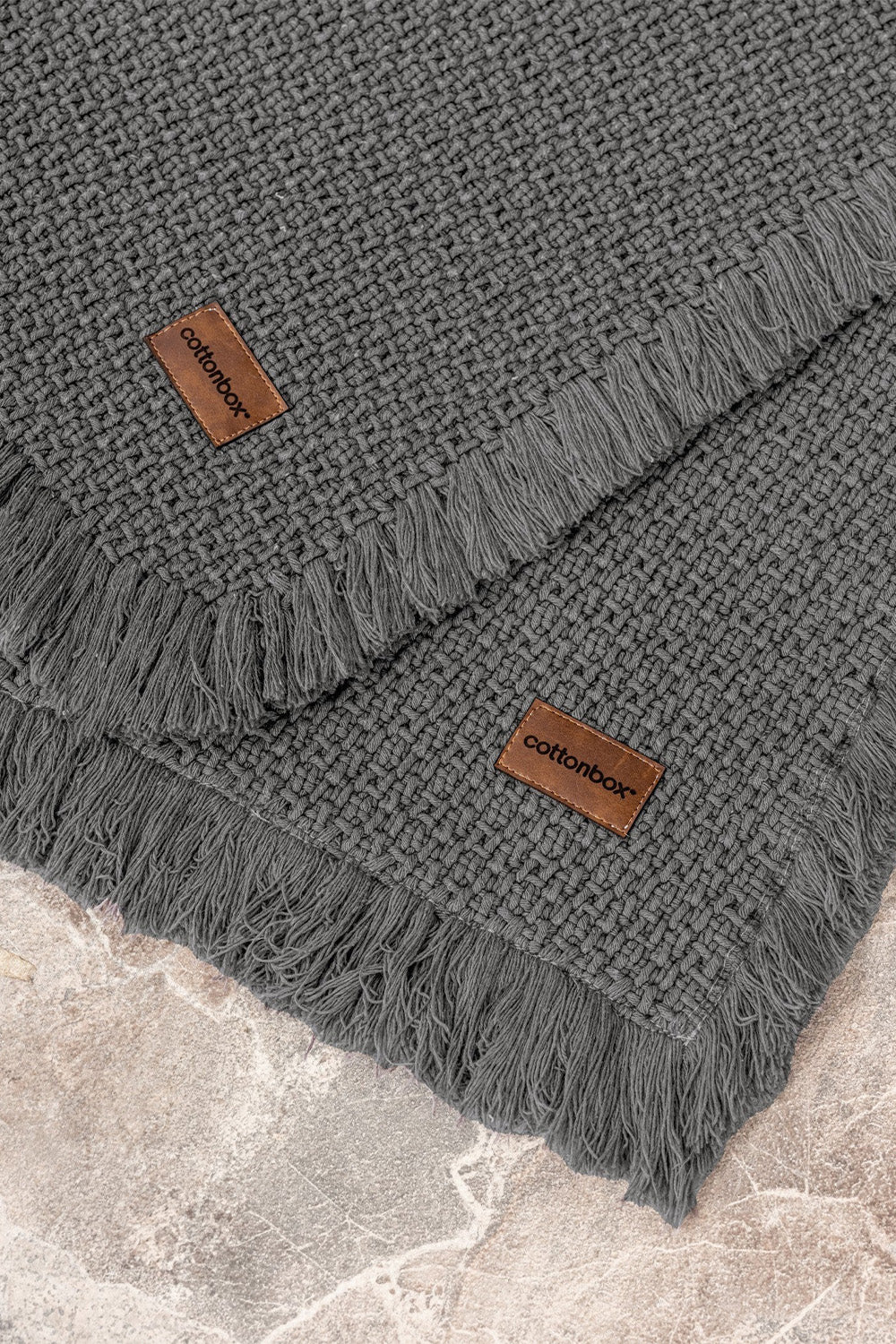 Cotton Box-Bath Rug Set Antrasit 75x125 60x90-Halı-2-milagron.live
