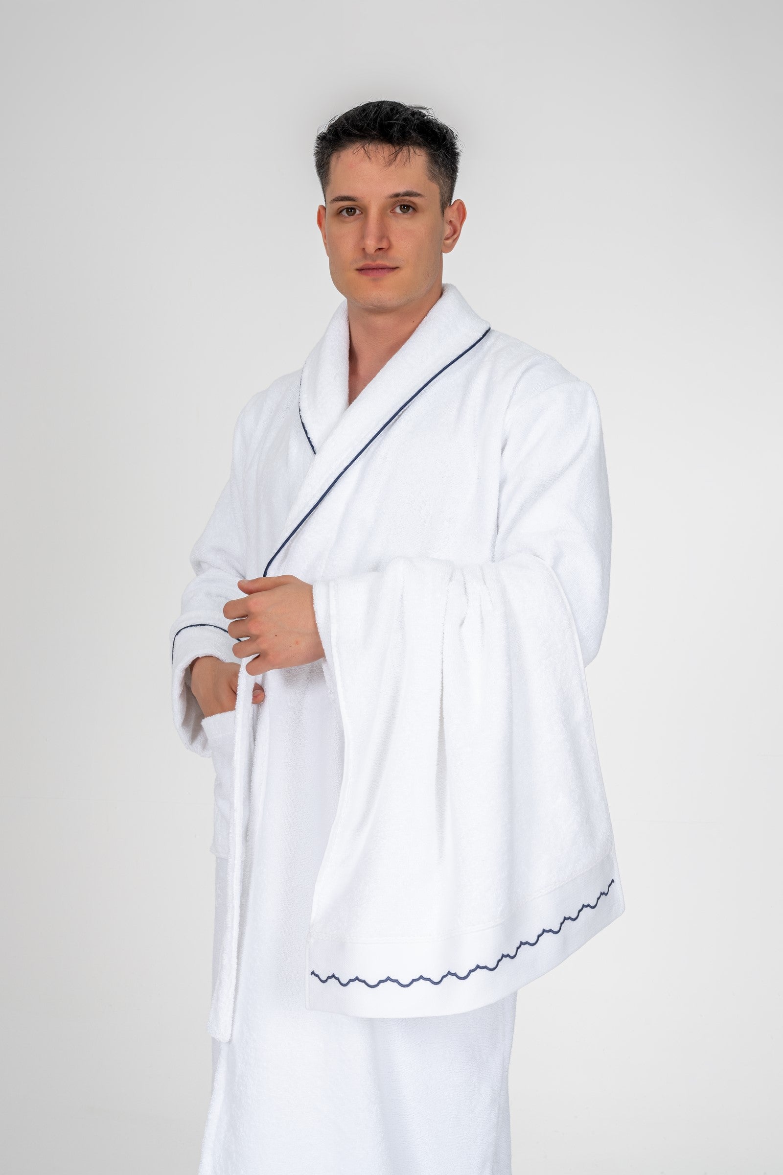 Cotton Box-Classic Bornoz Seti Josina Beyaz Erkek L/Xl-Bornoz Seti-2-milagron.live
