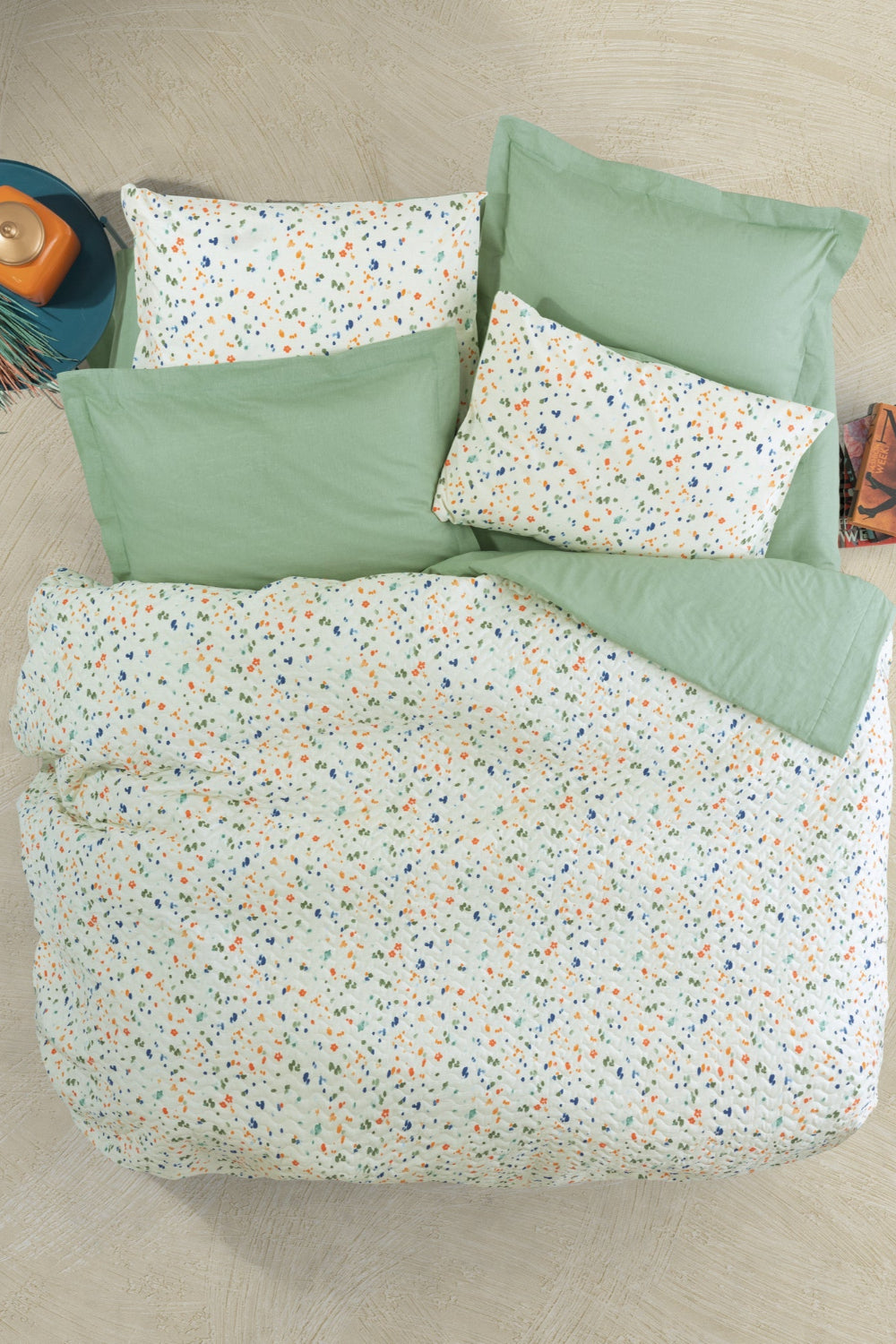 Cotton Box-Petite Çift Kişilik Complete Set Lola Yeşil-Nevresim Takımı-1-milagron.live