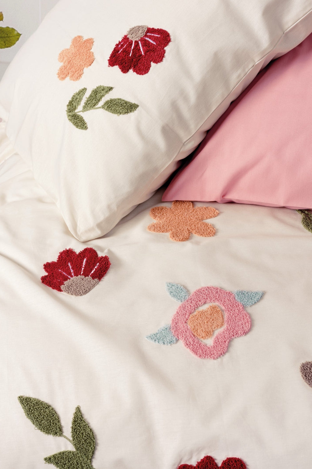 Cotton Box-Cotton Box Puff Nakışlı çift Kişilik Nevresim Takımı Blossom Somon-Çift Kişilik Nevresim Takımı-2-milagron.live
