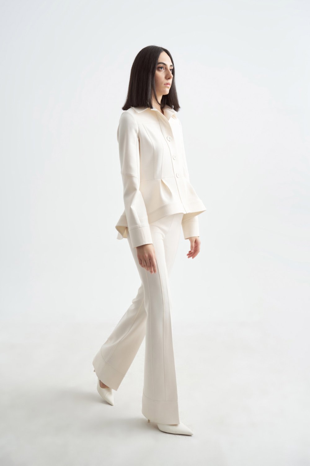 Crescent Line-Elegance Pantolon Krem-Pantolon-1-milagron.live