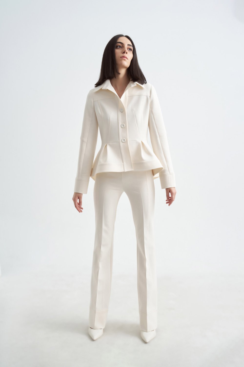 Crescent Line-Elegance Pantolon Krem-Pantolon-3-milagron.live
