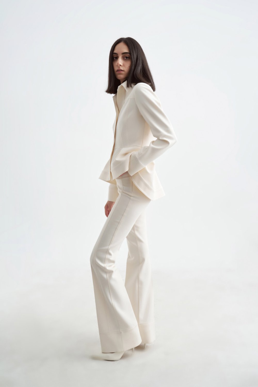 Crescent Line-Elegance Pantolon Krem-Pantolon-8-milagron.live