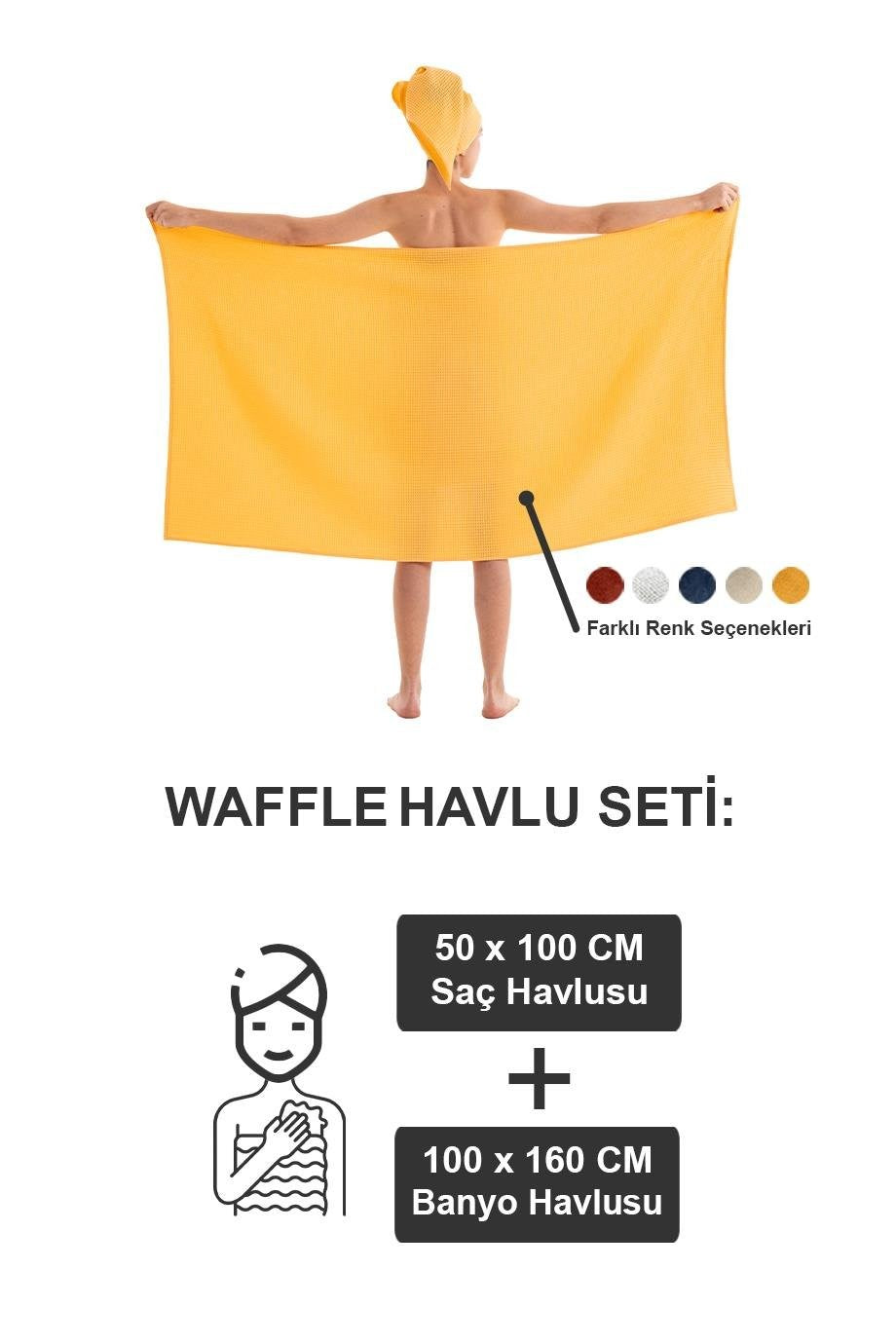 Denizli Concept-Waffle Banyo Havlu Seti̇-Havlu Seti-4-milagron.live