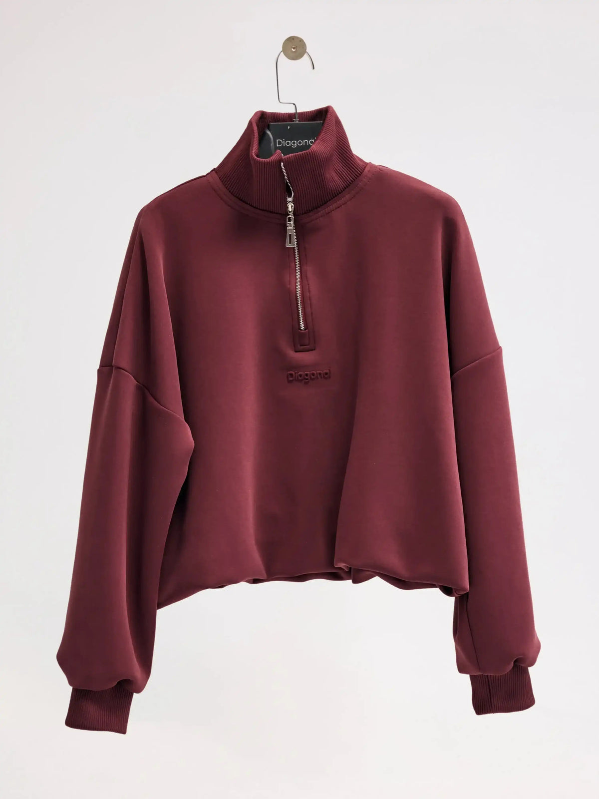 Fermuarlı Bordo Sweatshirt