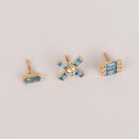 Dianora Piercing-14 Ayar Altın Aqua Taşlı Minimal Tragus Piercing-Tragus Piercing-7-milagron.live
