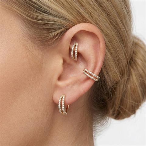 14 Ayar Altın İKili Minimal Halka Piercing