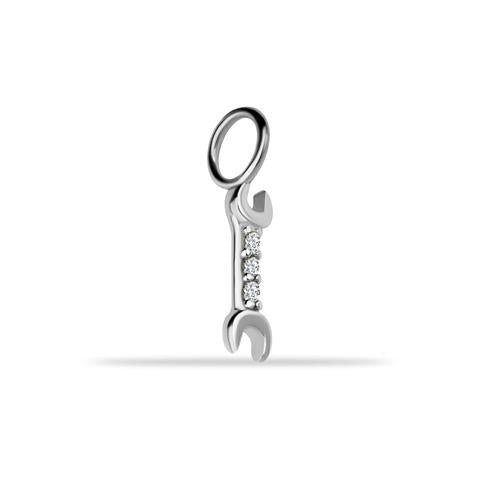 14 Ayar Altın İngiliz Anahtarı Motifli Minimal Charm