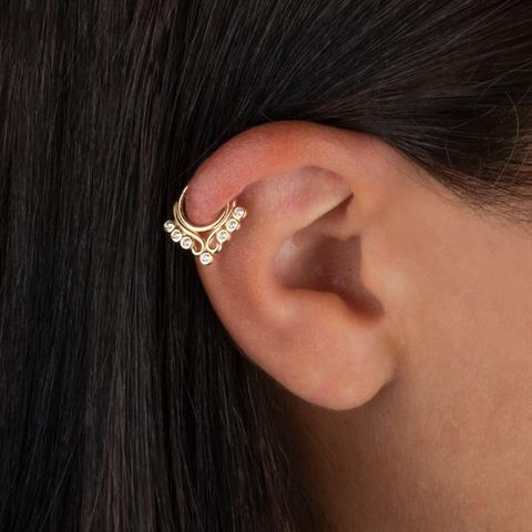 14 Ayar Altın Serapis Minimal Halka Piercing