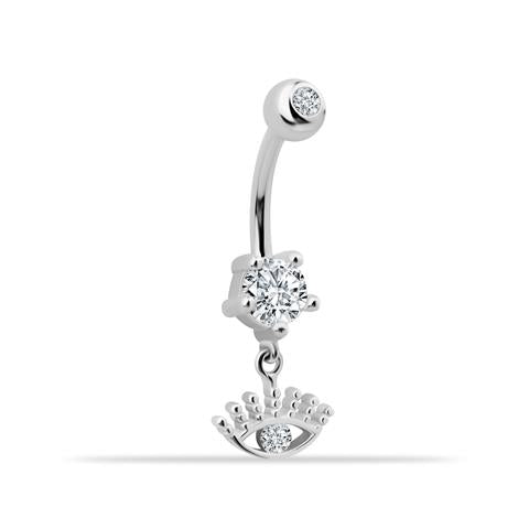 14 Ayar Altın Taşlı Göz Sallantılı Göbek Piercing