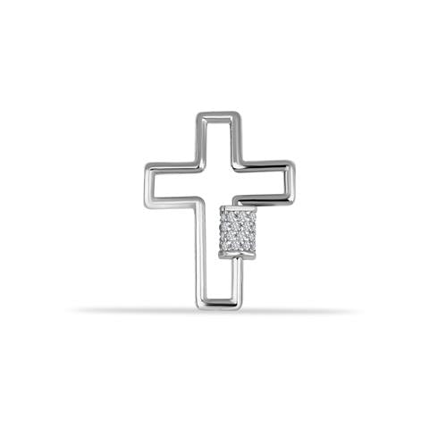 14 Ayar Altın Taşlı Haç Charm Kilidi Carabiner