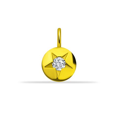 14 Ayar Altın Taşlı Yıldız Minimal Charm