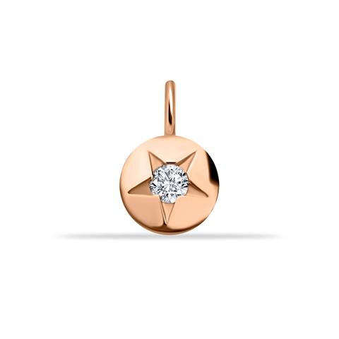 14 Ayar Altın Taşlı Yıldız Minimal Charm