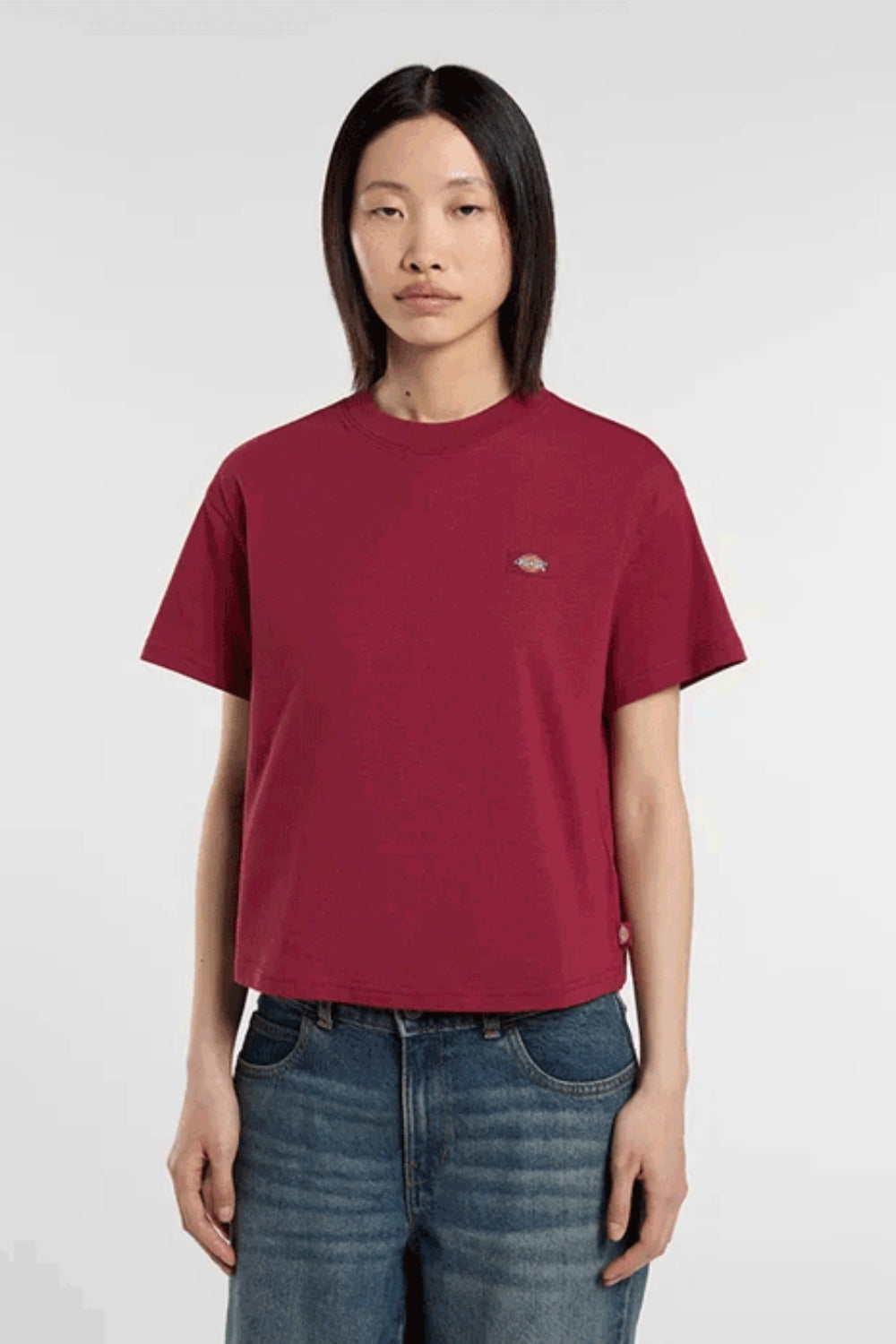 Dickies-Oakport Boxy SS Tee Tibetan Red-T-Shirts-1-milagron.live