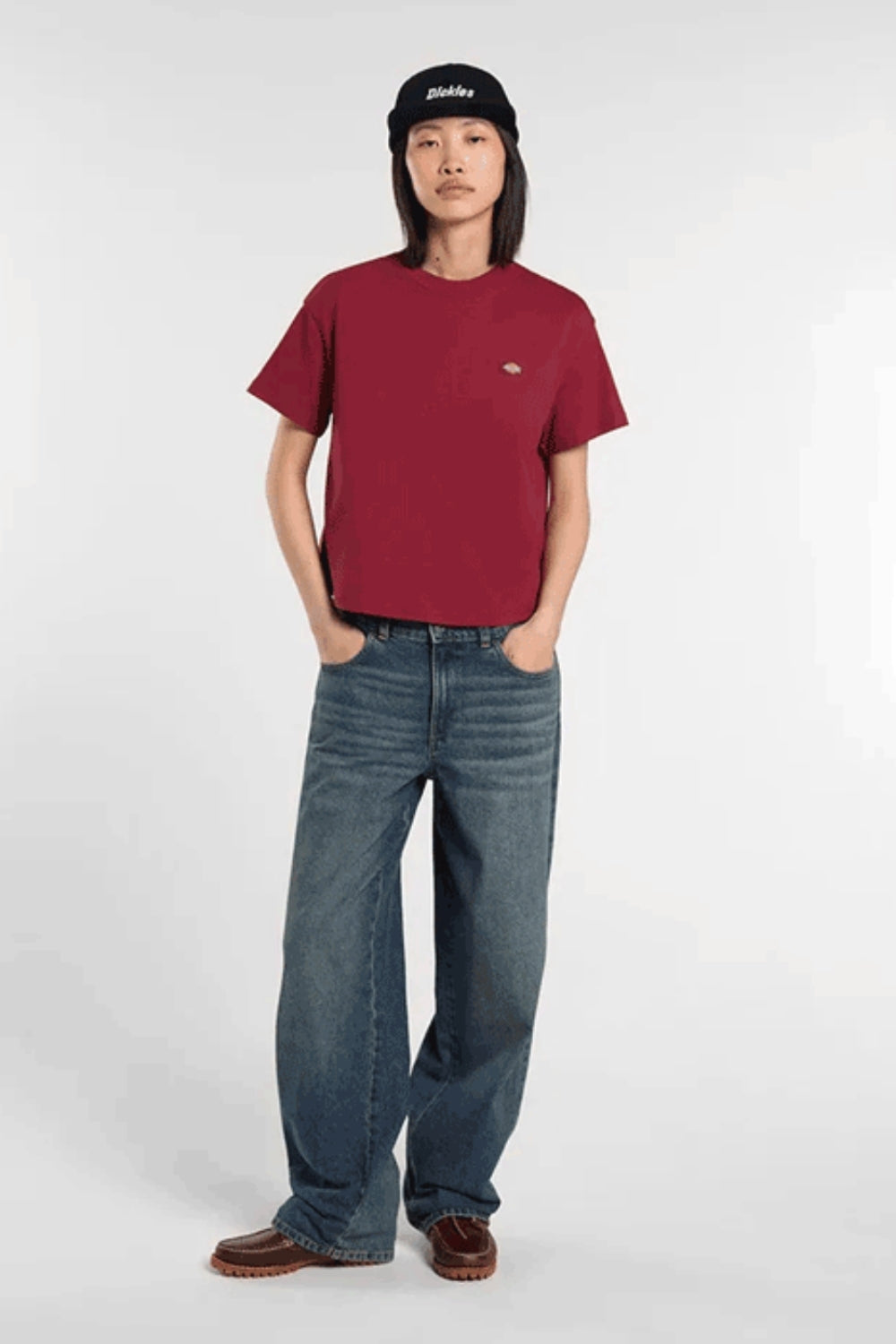 Dickies-Oakport Boxy SS Tee Tibetan Red-T-Shirts-3-milagron.live