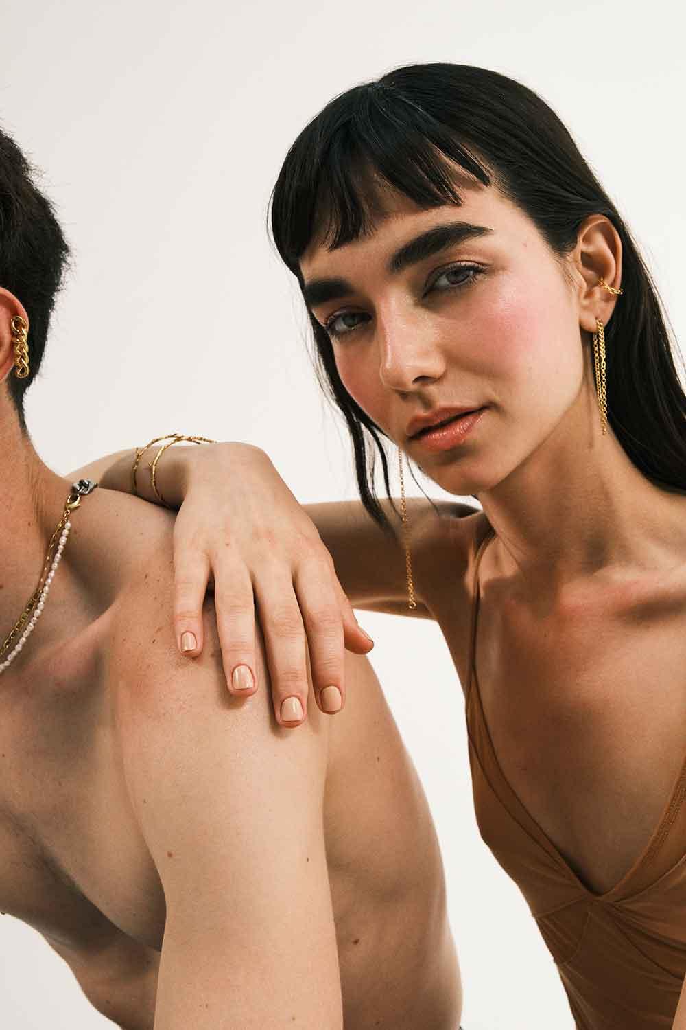 Dieci Dita-Different Chain Earring-Küpe-5-milagron.live