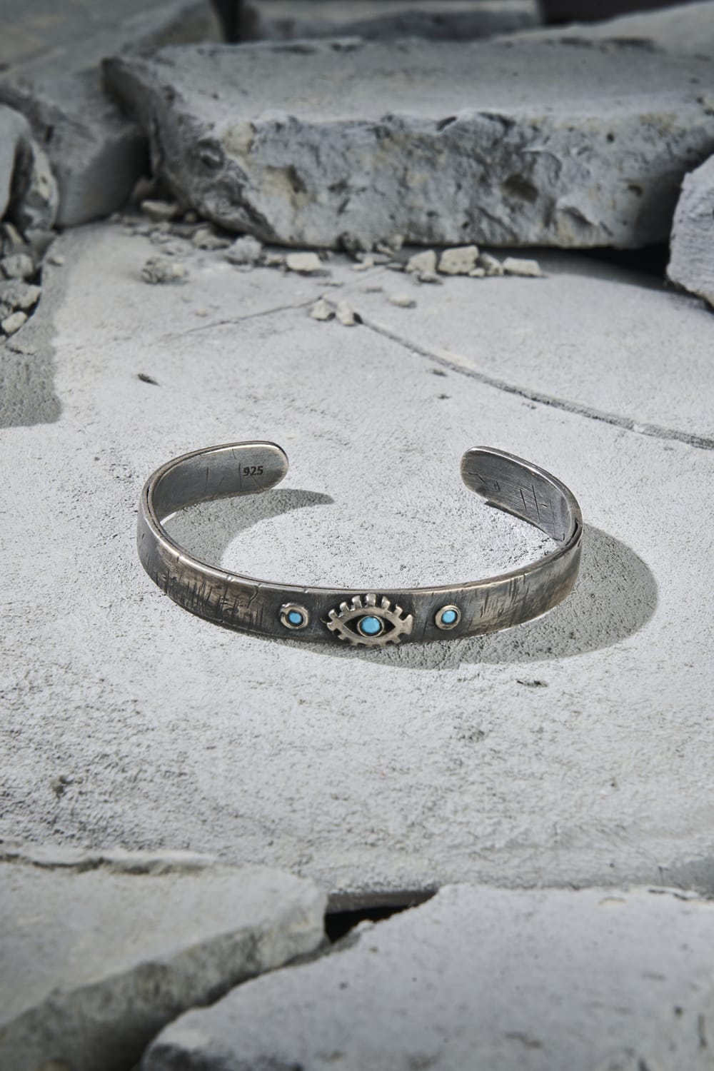Dunkel Design-Cliff 925 Ayar Gümüş Kelepçe-Bileklik-4-milagron.live