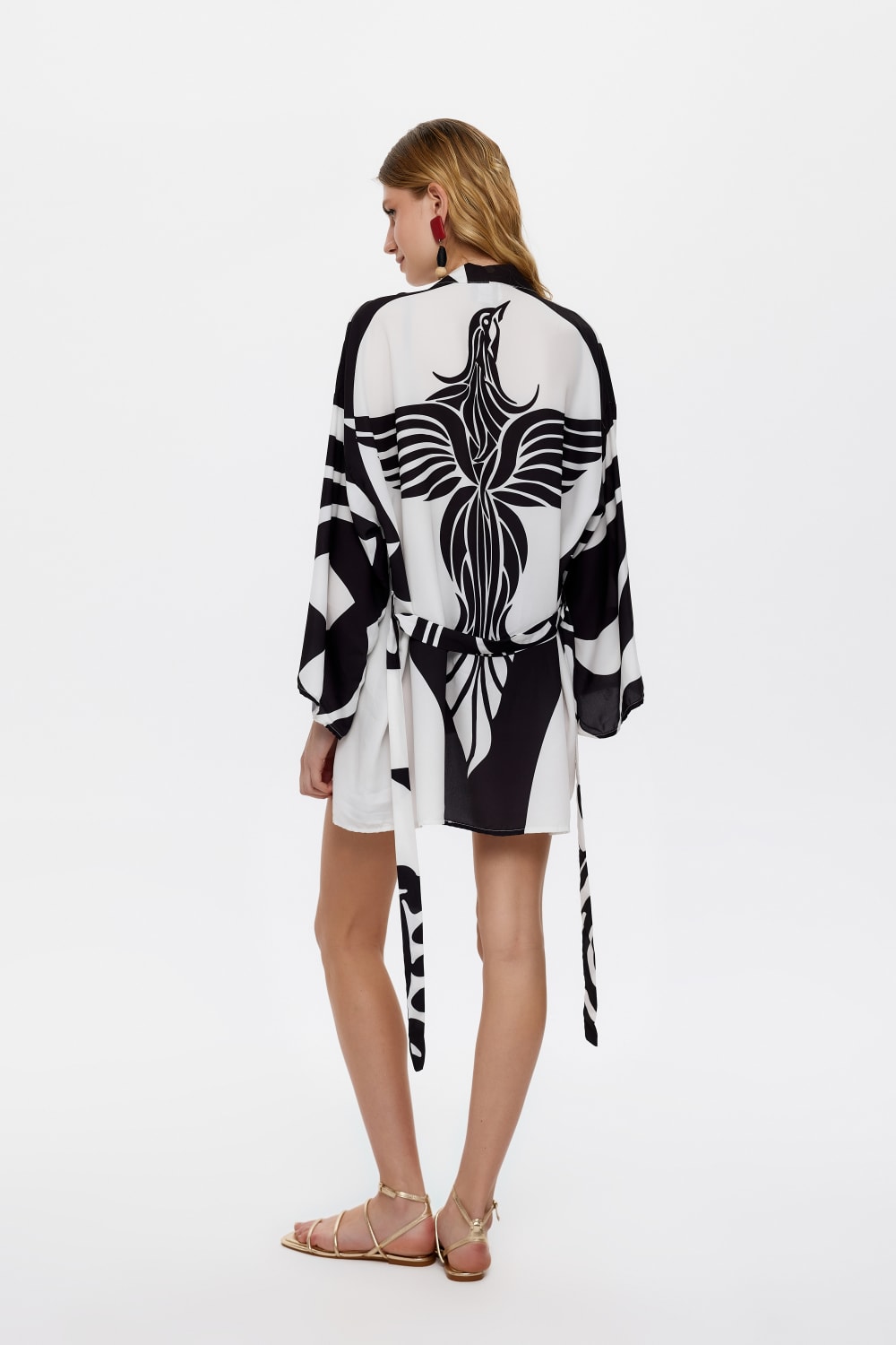 Eliphe-Sireng Siyah Mini Kimono-Kimono-2-milagron.live