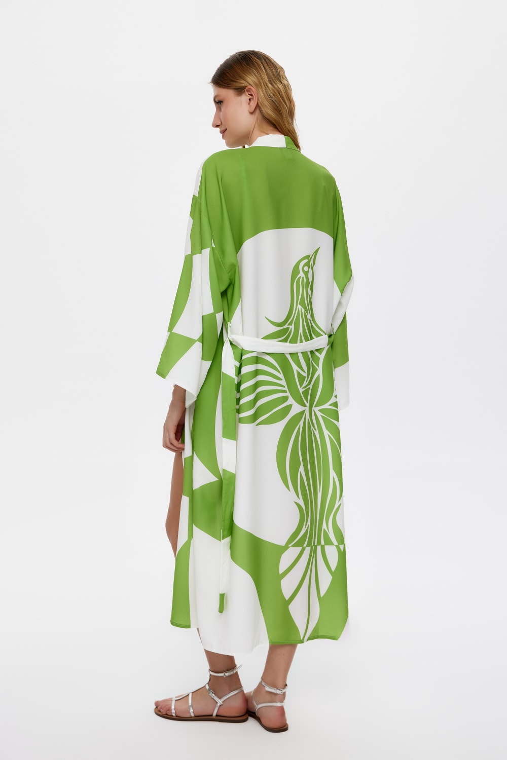 Eliphe-Sireng Yeşil Maxi Kimono-Kimono-3-milagron.live
