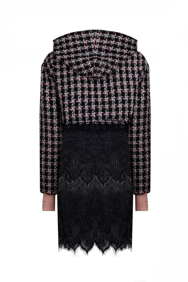 Eudoimonia-Mary Of Magdalene- Tweed Sweatshirt Crop-Sweatshirts & Hoodies-5-milagron.live