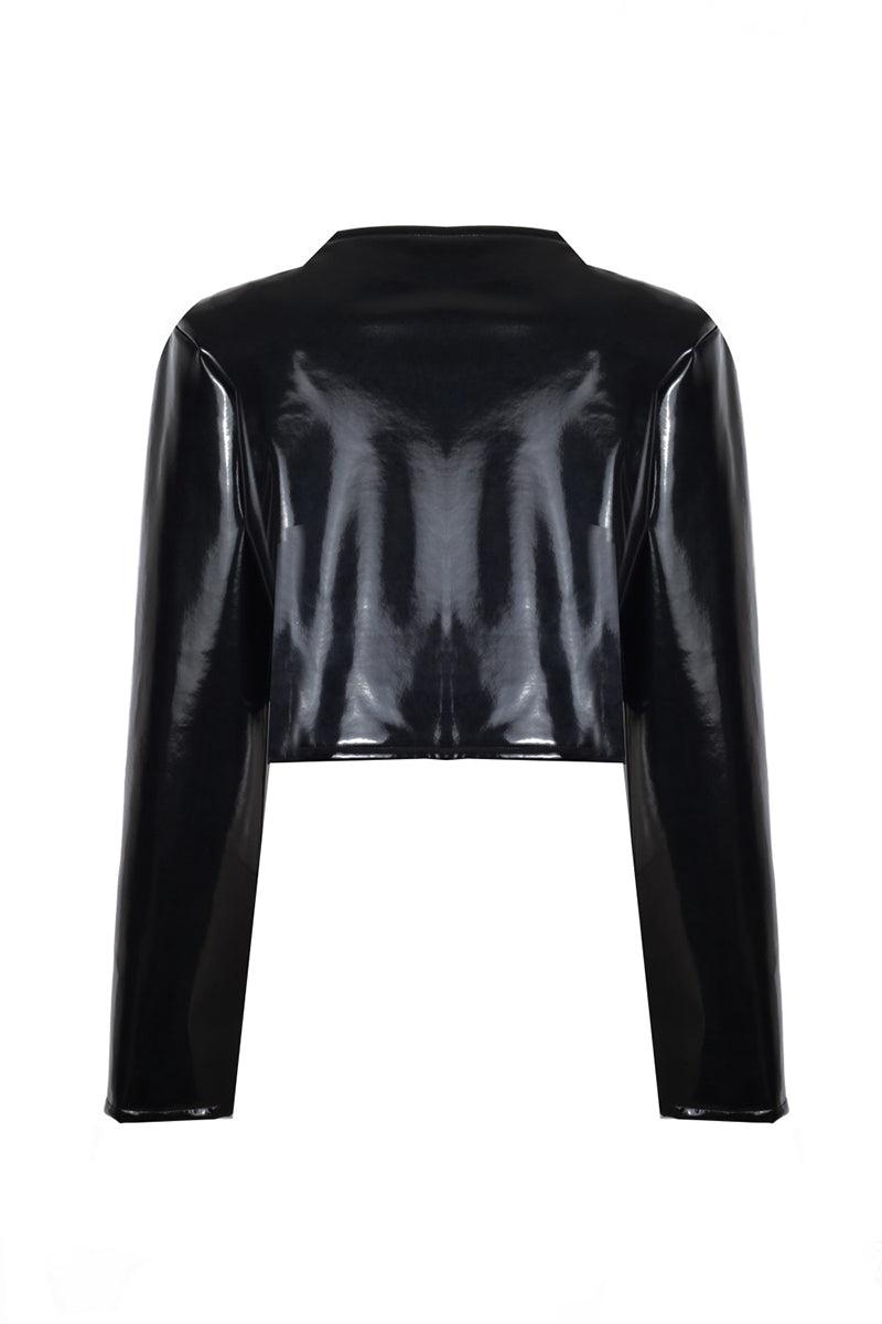 Eudoimonia-Trinity Latex Crop-Top-5-milagron.live