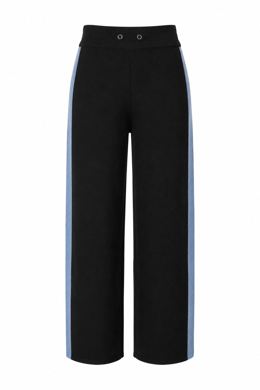 Geniş Paça Yanları Denim Şeritli Regular Örme Pantolon