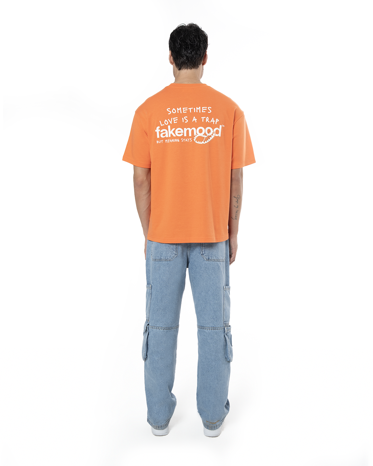 Unisex Relaxed Fit Logo Kabartmalı Nakış Detaylı Premium Kargo Pantolon - Mavi - 1
