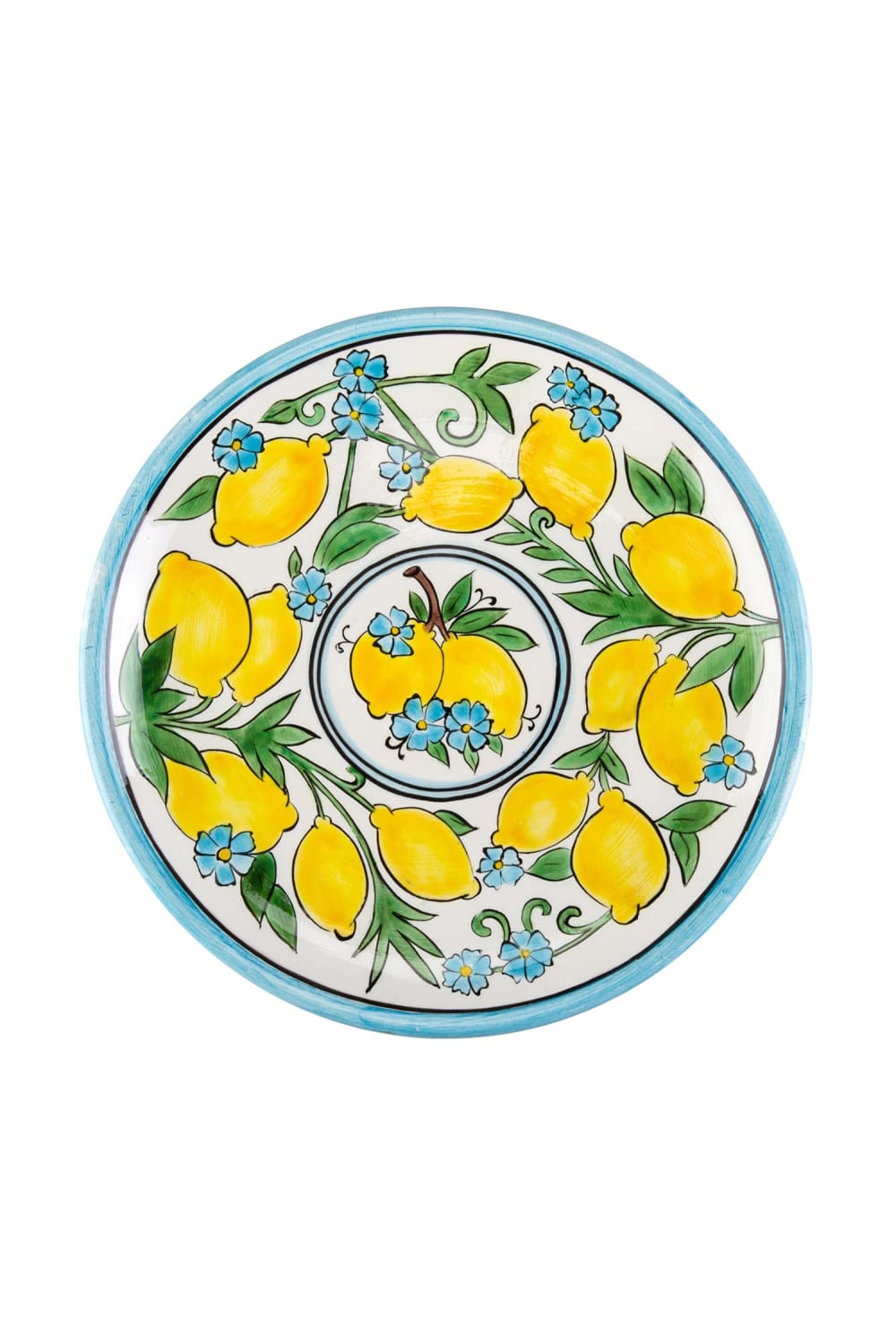 Feeling Good Inside-Amalfi Coast Collection Handmade Seramik Beyaz Zemin Yemek Tabağı-Tabak & Kase-1-milagron.live