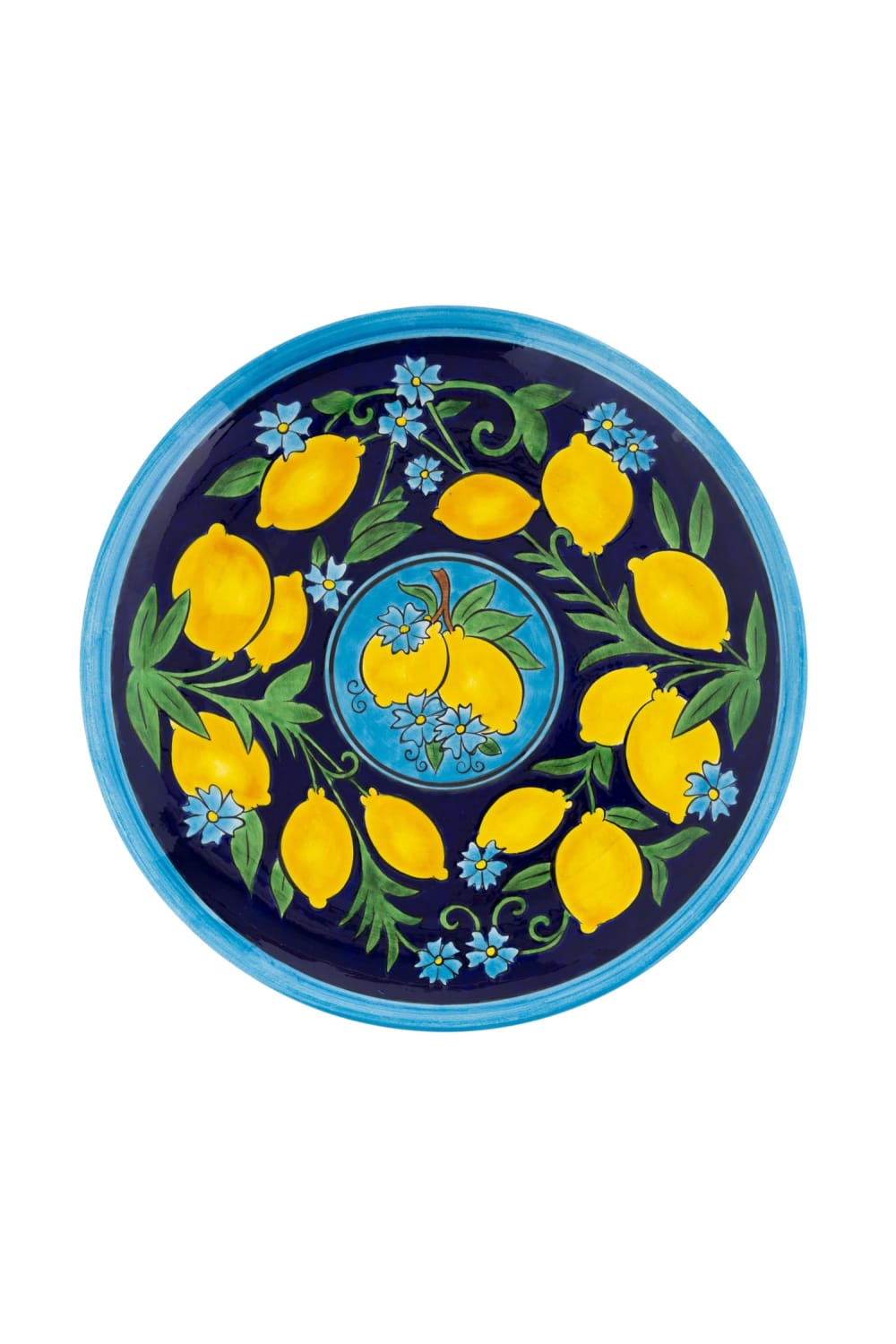 Feeling Good Inside-Amalfi Coast Collection Handmade Seramik Mavi Yemek Tabağı-Tabak & Kase-1-milagron.live