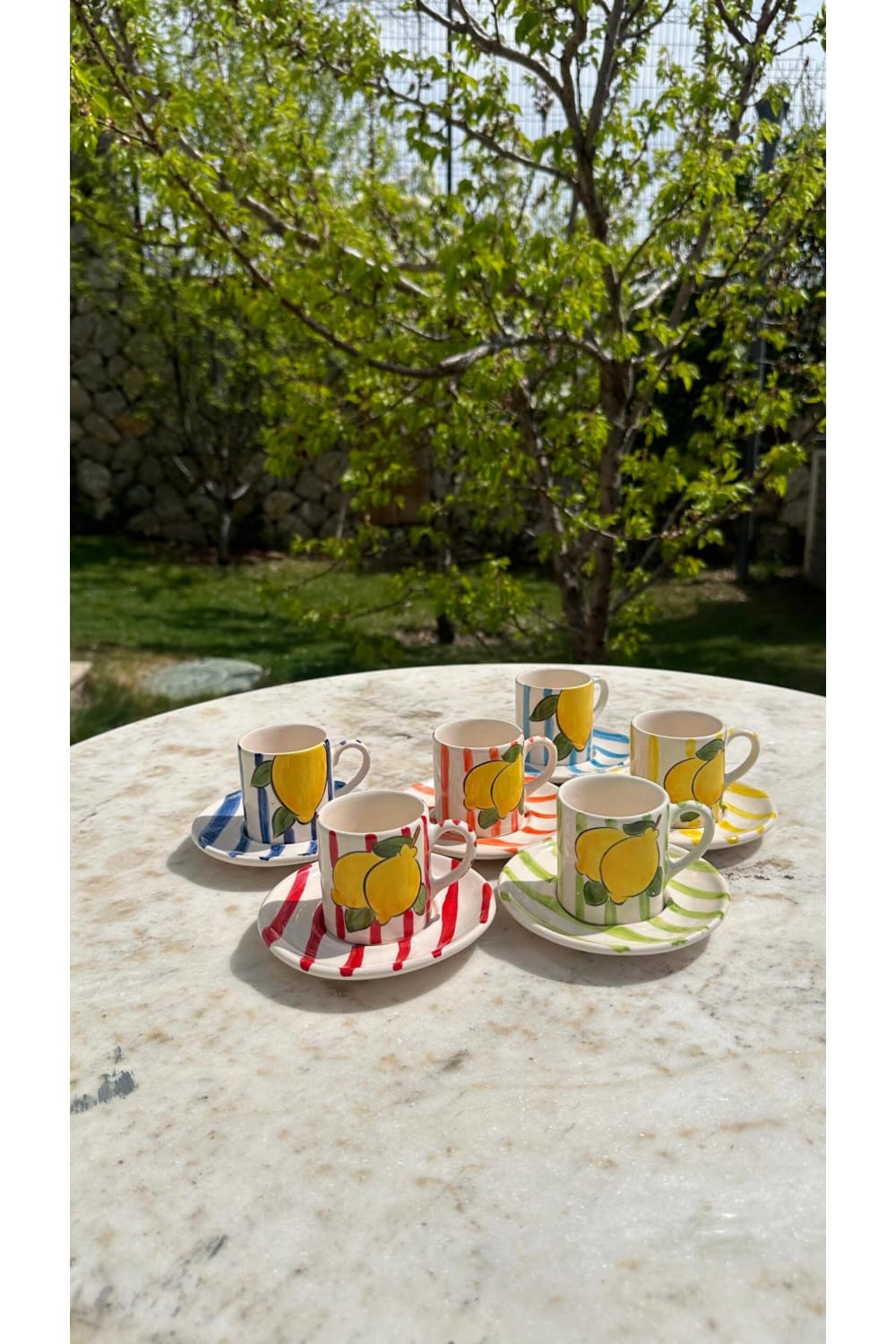 Feeling Good Inside-Amalfi Coast Collection Line Coffee Set (6 Adet)-Bardak-8-milagron.live