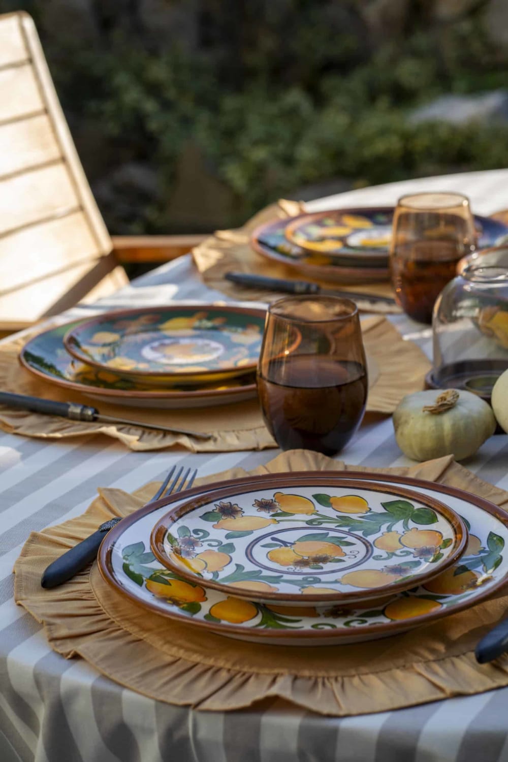 Feeling Good Inside-Amalfi Coast Collection Seramik Çam Yeşili 22 Cm Tabak Golden Fall-Tabak & Kase-4-milagron.live
