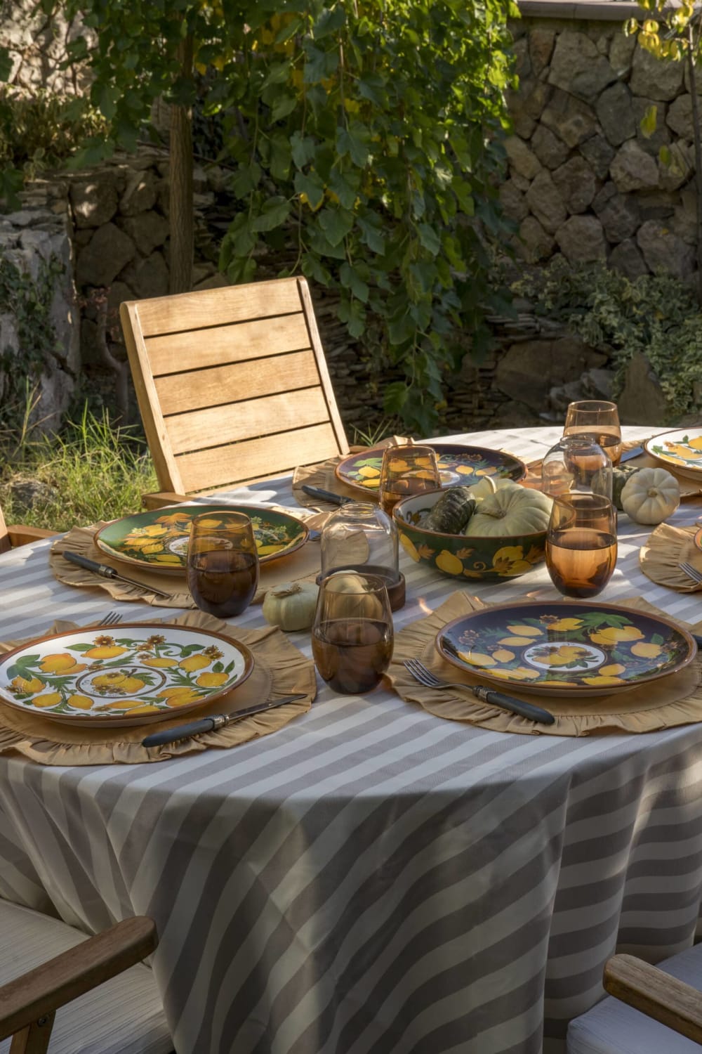 Feeling Good Inside-Amalfi Coast Collection Seramik Çam Yeşili Yemek Tabağı Golden Fall-Tabak & Kase-4-milagron.live