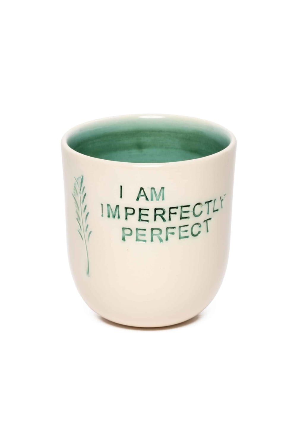 Feeling Good Inside-“ I Am Imperfectly Perfect” Turkuaz Mood Mug-Bardak-2-milagron.live