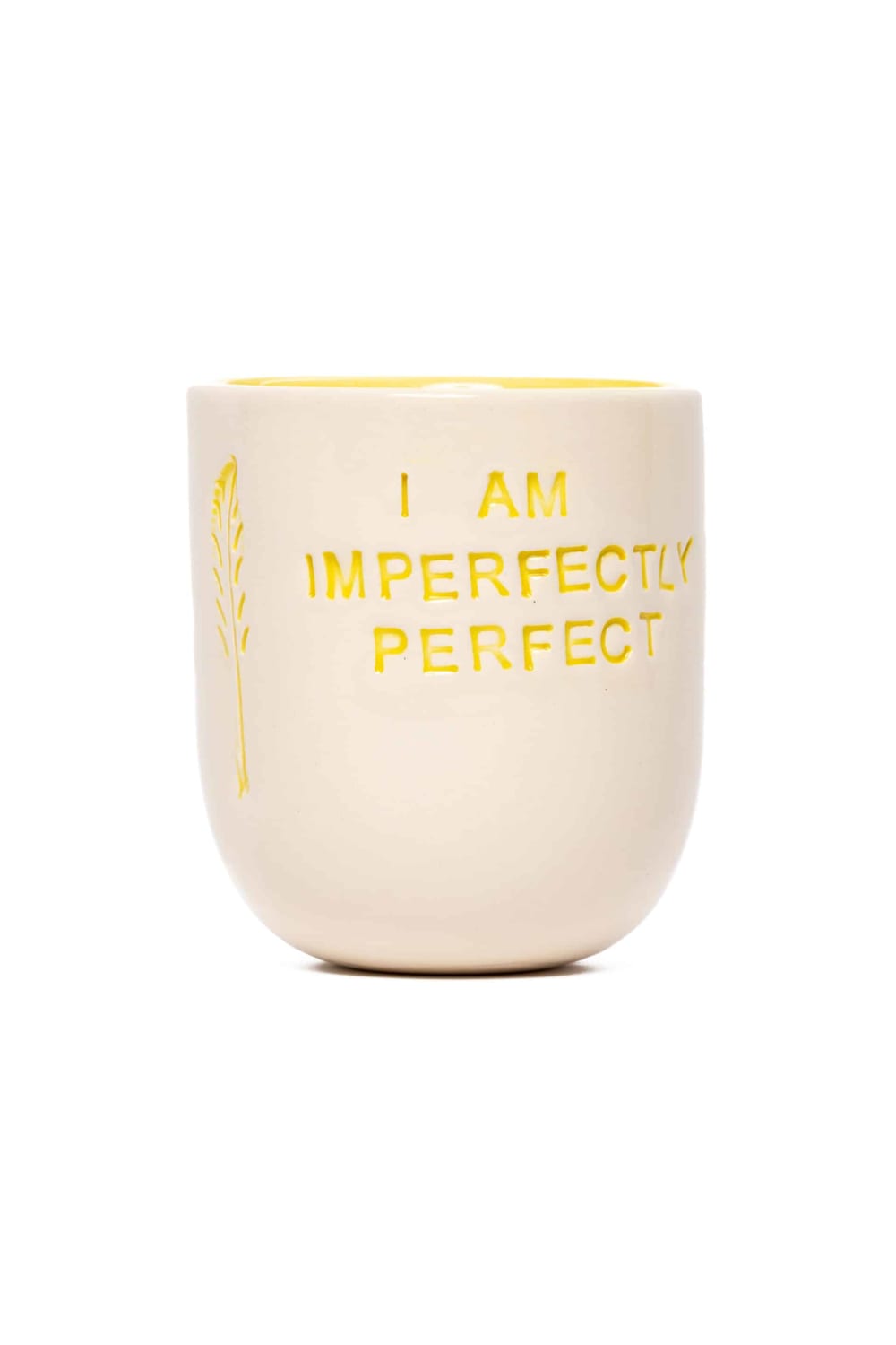 Feeling Good Inside-“ I Am Imperfectly Perfect ” Yellow Mood Mug-Bardak-1-milagron.live